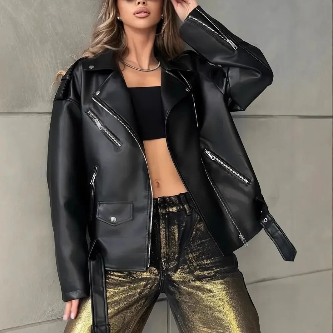 Retro PU Leather Motorcycle Jacket