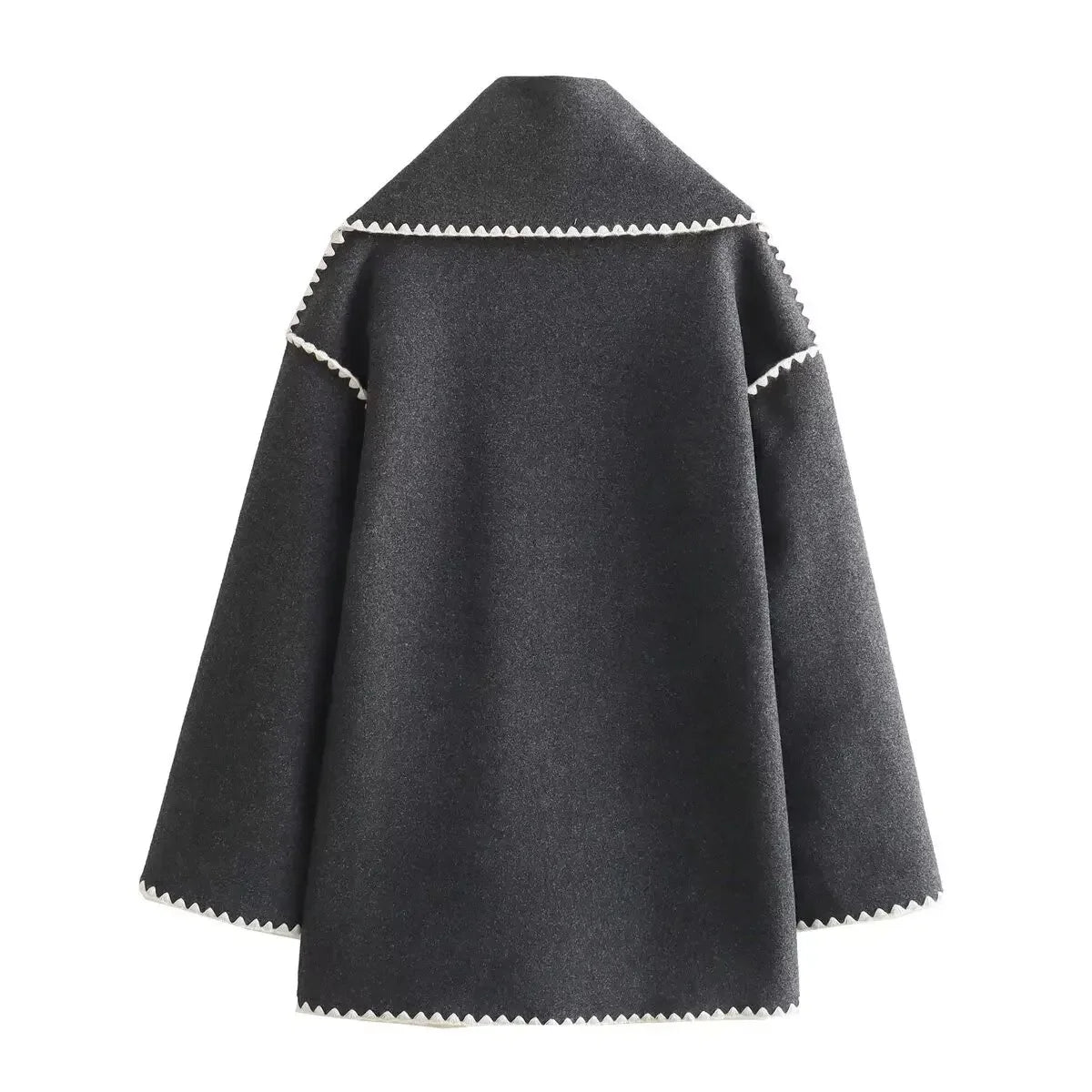 Cozy Weave Scarf Splice Wool Coat