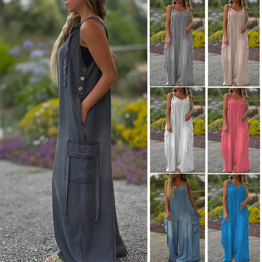 Effortless Charm V-Neck Jumpsuit