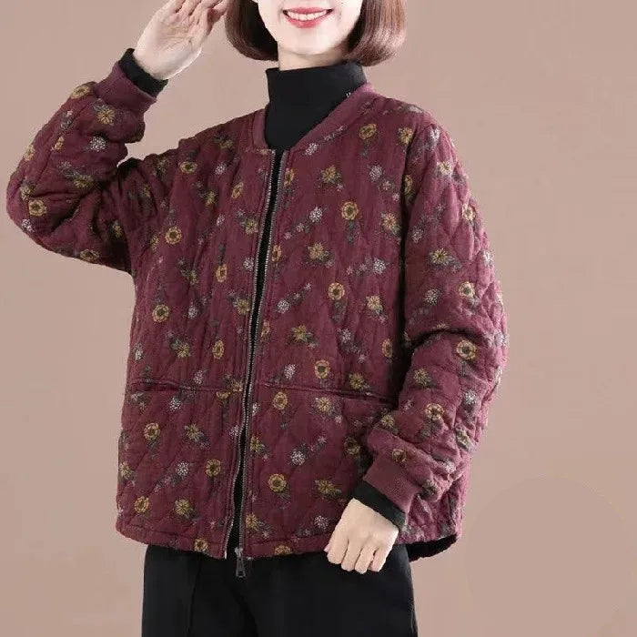 Loose Fit Retro Printed Cotton Jacket