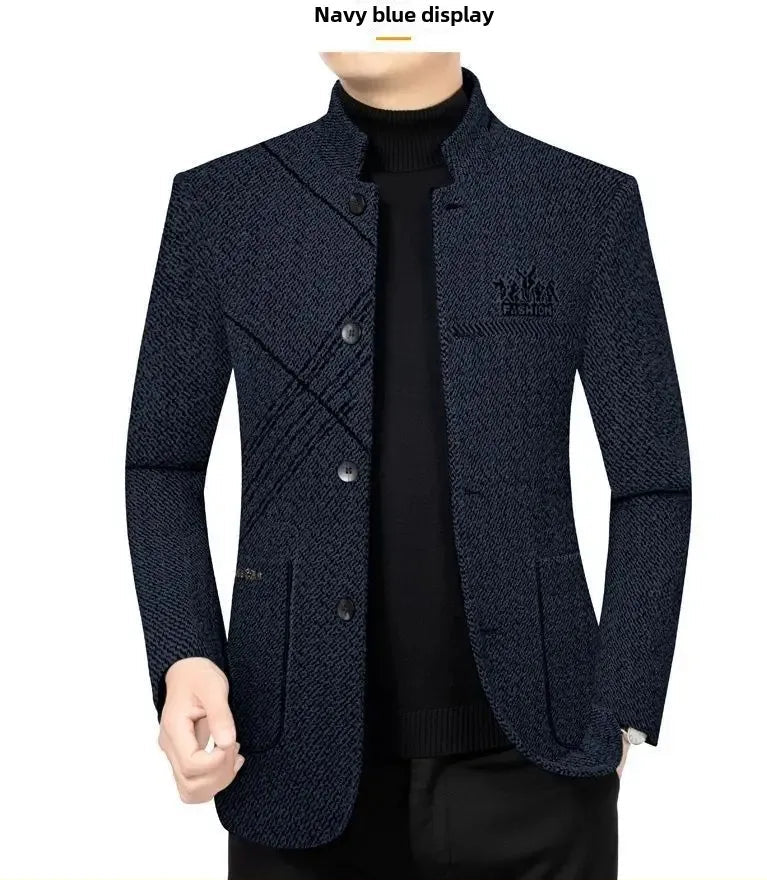 Men’s Woolen Overcoat – Casual Thickened Winter Jacket