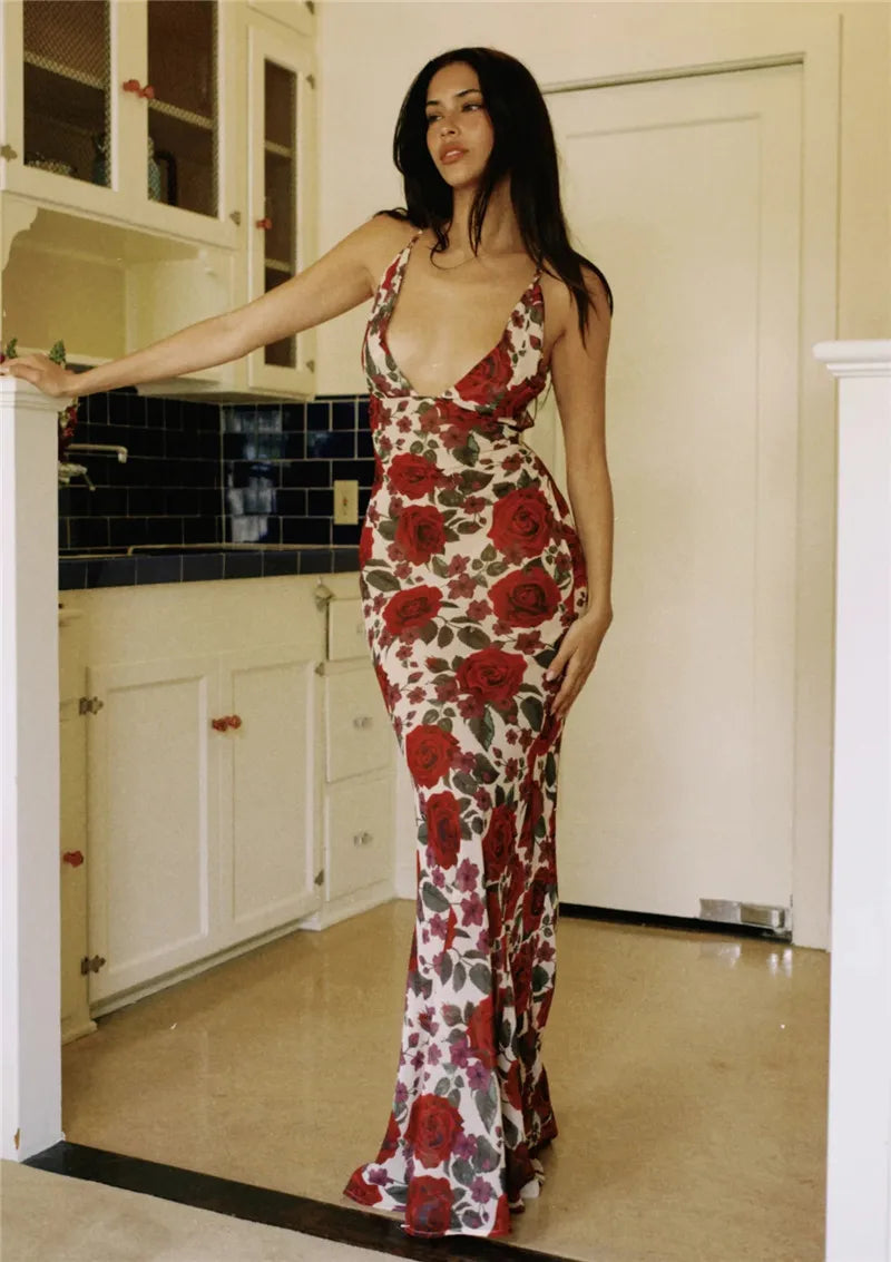Midnight Allure Backless Maxi Dress