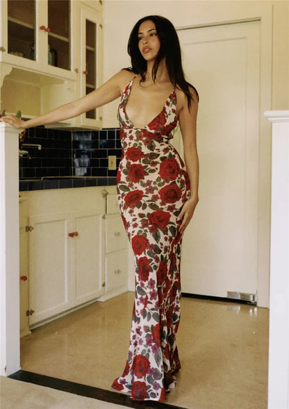 Midnight Allure Backless Maxi Dress