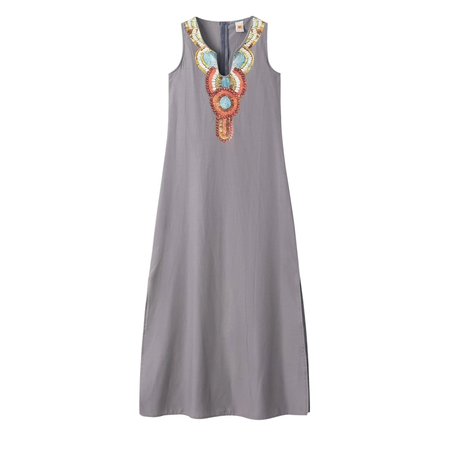 Cotton Slit Hem Boho Dress