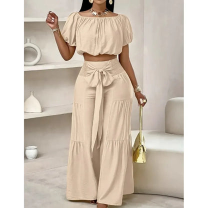 Luxe Curve One-Shoulder Pants Set