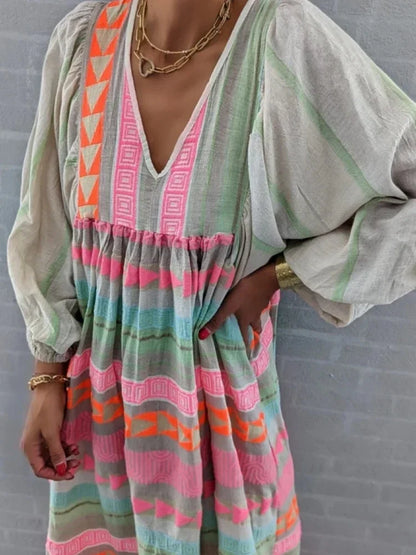 Breeze Bloom Striped Maxi Dress