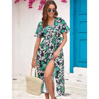 Curvy Chic V-Neck Belted Dress