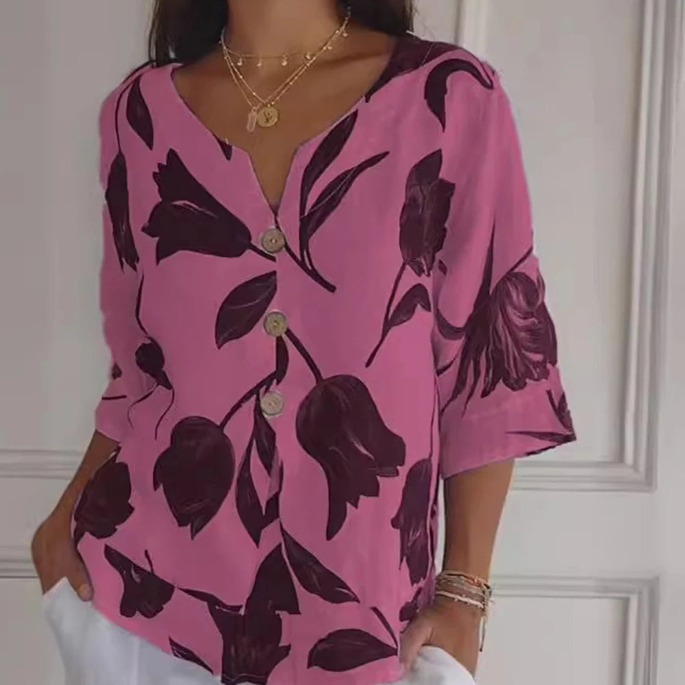 Meadow Breeze Cotton Linen Blouse