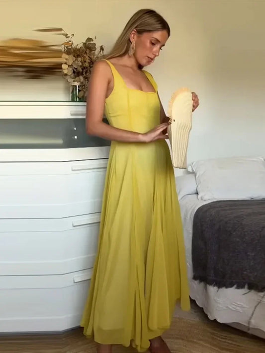 Chic Sleeveless High-Waist Swing Dress