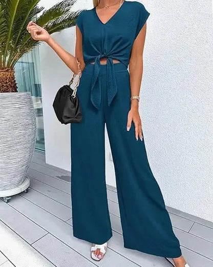 Women's Summer Belted 2-Piece Set
