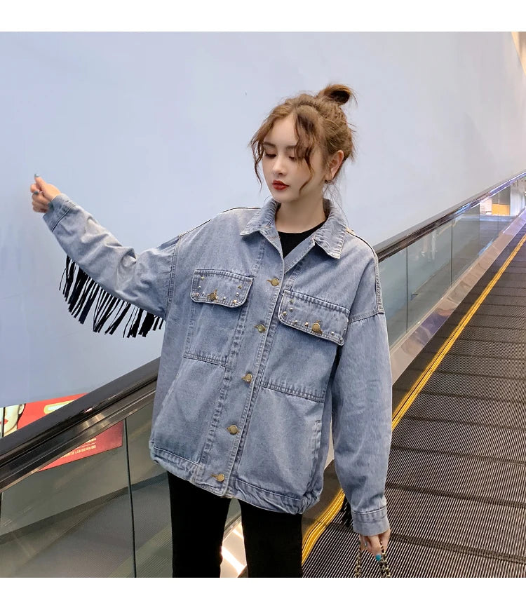 Boho Bloom Embroidered Denim Jacket