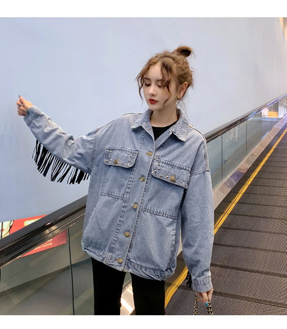Boho Bloom Embroidered Denim Jacket