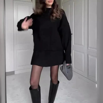 O-Neck Long Sleeve Outfit