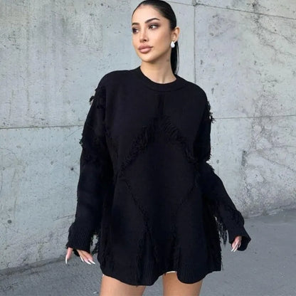 Chic Tassel Patch Sweater