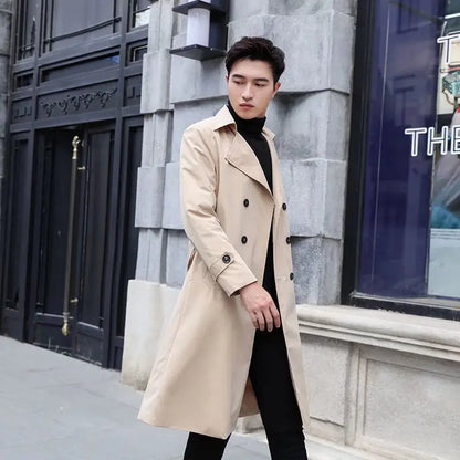 Brit Chic Men's Knee-Length Overcoat
