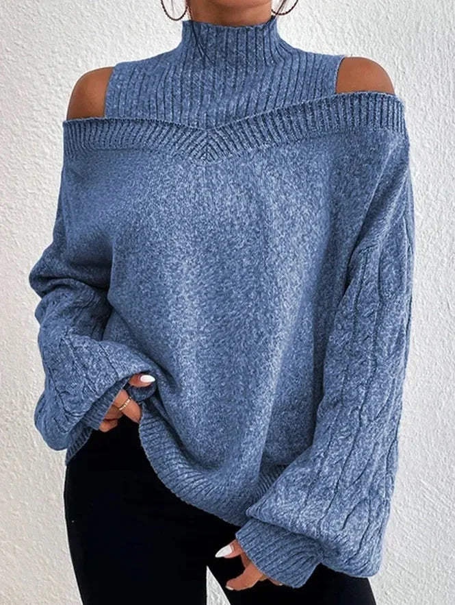 Shoulder-Baring Loose Knitwear Sweater