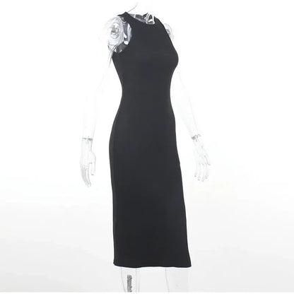 SculptKnit Sleeveless Split Midi Dress