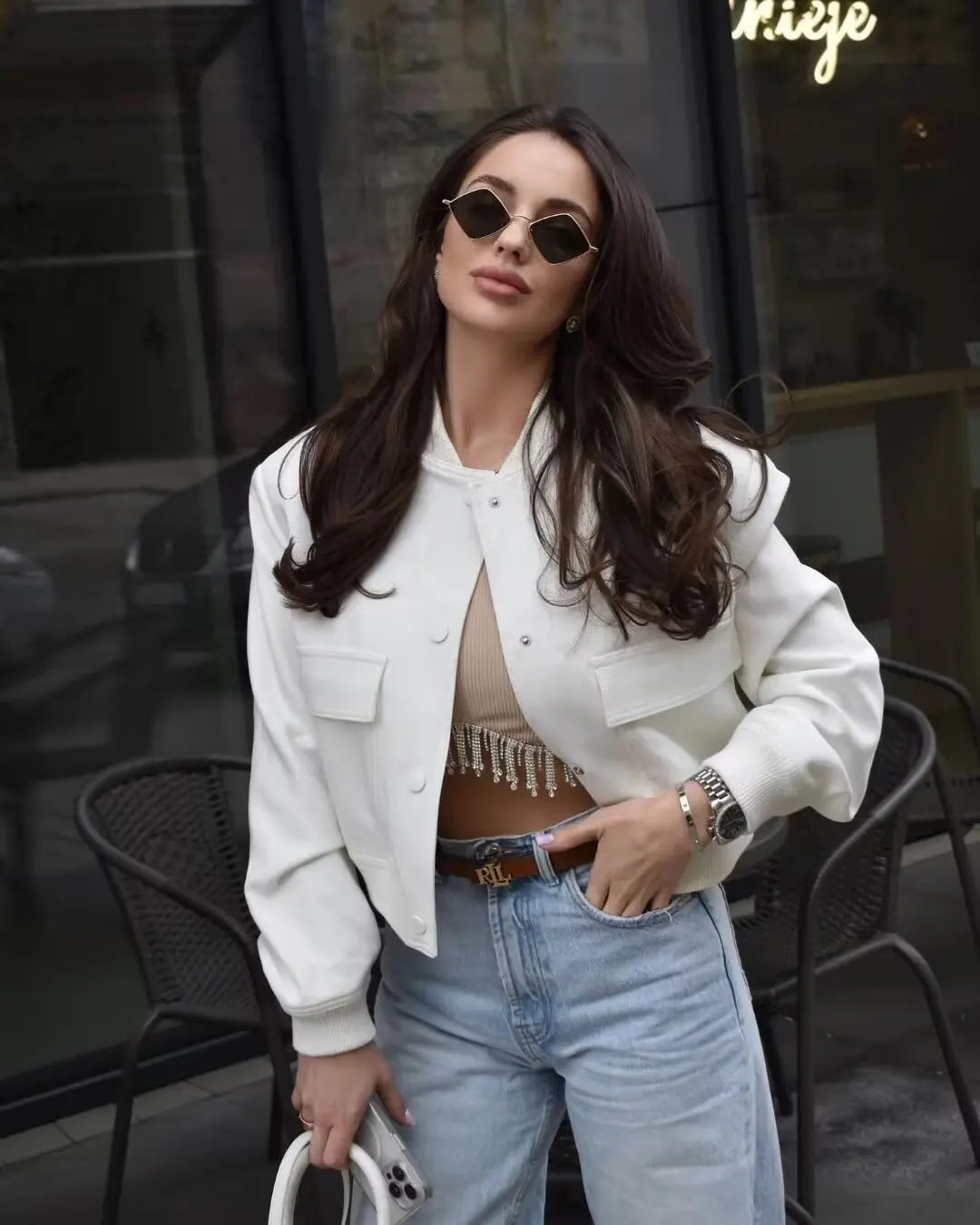 Urban Bloom Pocket Bomber Jacket