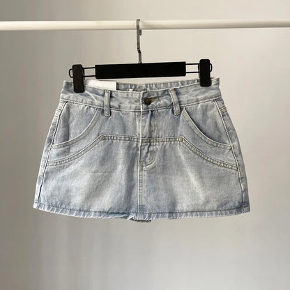 High Waist Denim Mini Skirt
