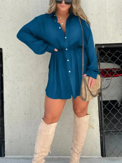 Velvet Diamond Button Shirt Jumpsuit