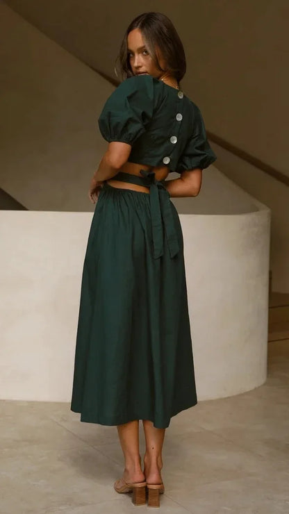 Sweet Bloom Puff Sleeve Dress
