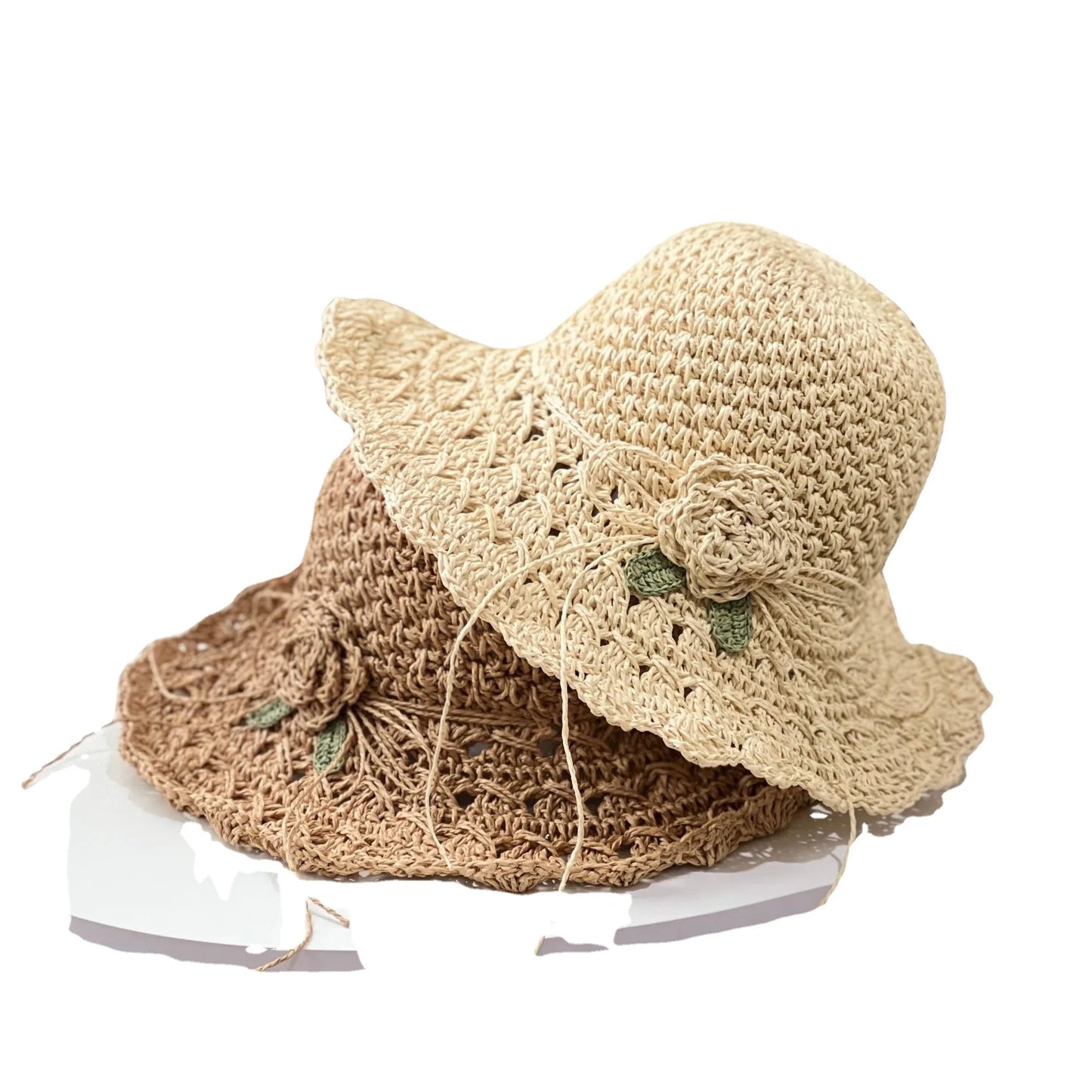 Handwoven Floral Summer Straw Hat