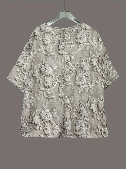 Radiant Elegance V-Neck Blossom Top
