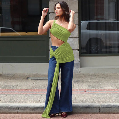 Elegant One-Shoulder Lace Evening Dress