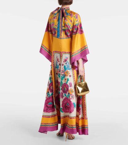 Vintage Muse Printed Maxi Dress