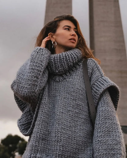 SnugCharm Oversized Winter Knit Sweater