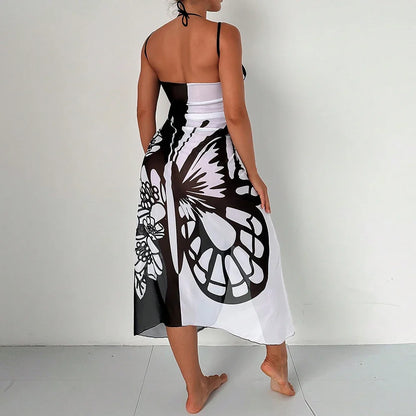 Floral Off-Shoulder Midi Swimsuit