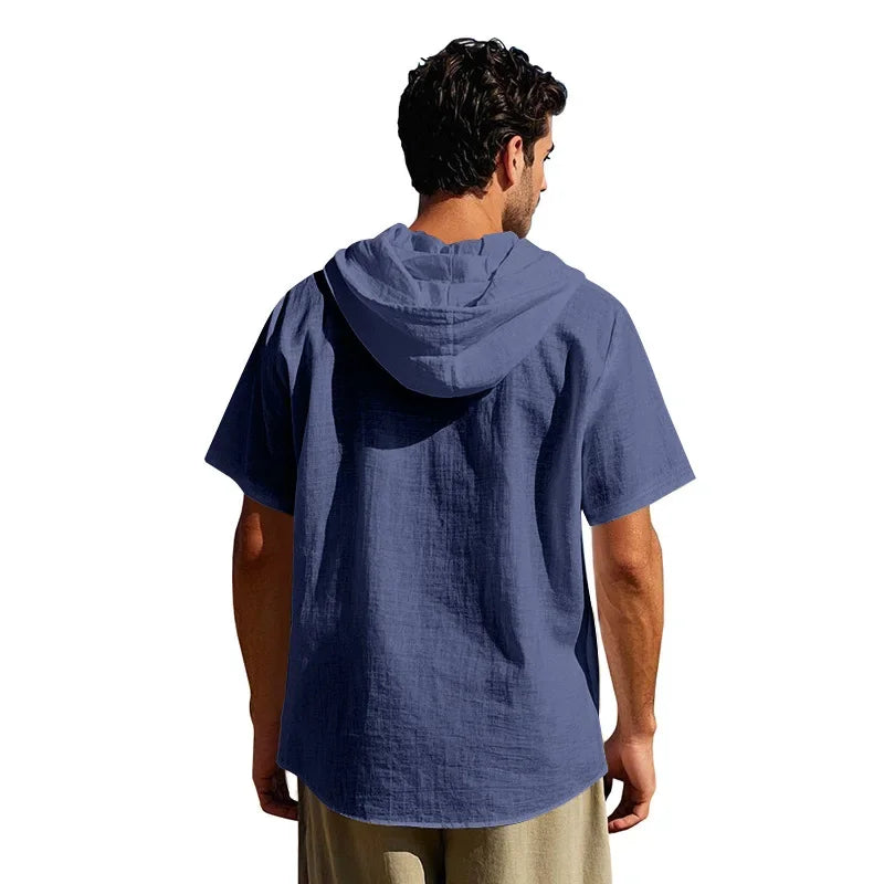 Lightweight Linen Hooded Summer Shirt