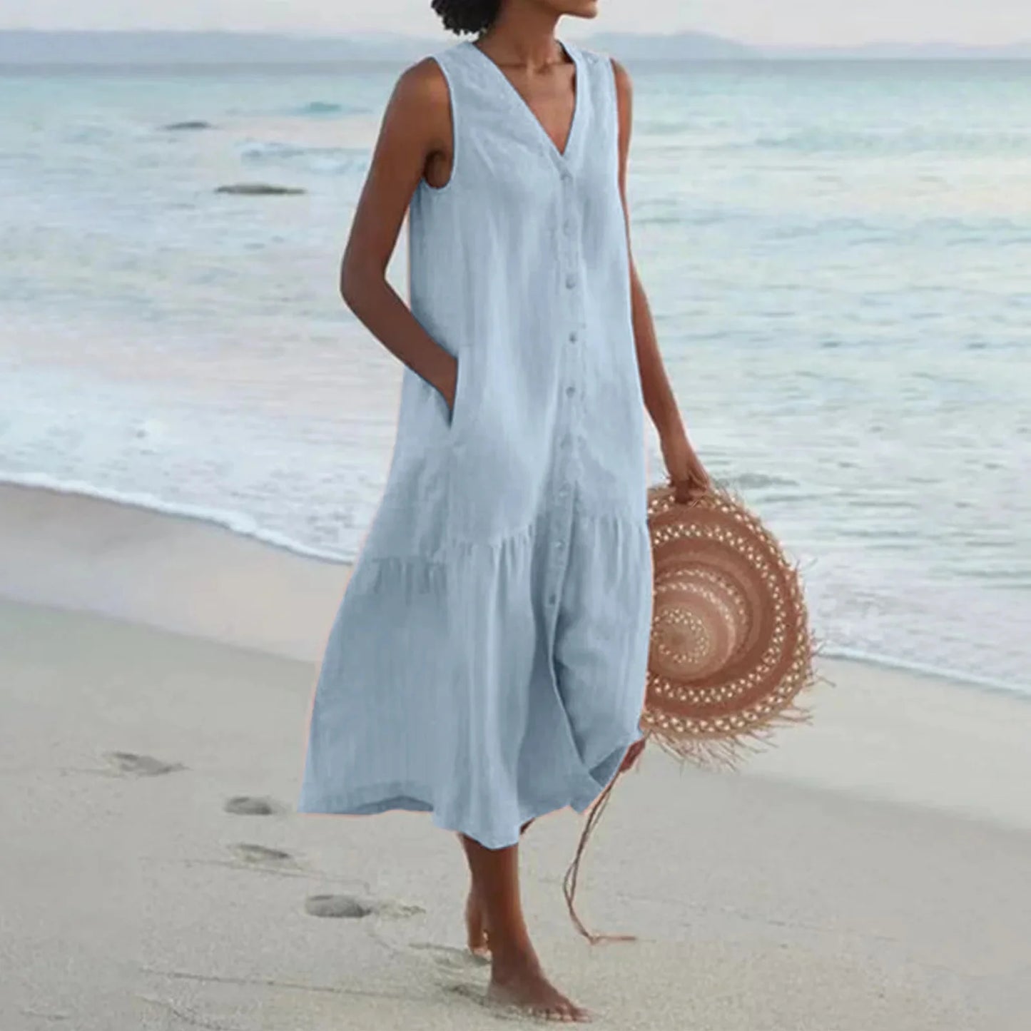 Casual Cotton Linen Dress