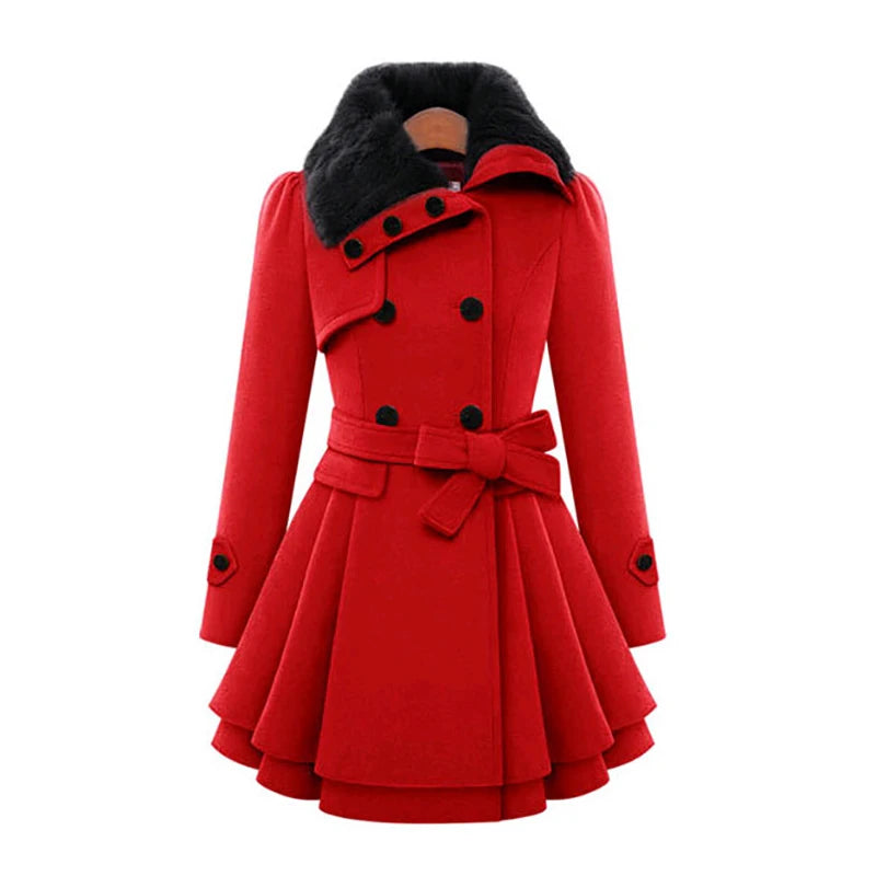 Velvet Line Plus Wool A-Line Coat