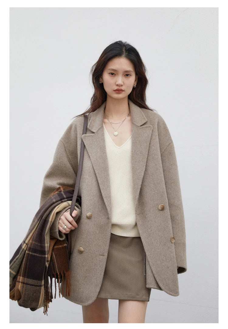 Women’s Luxury Wool-Blend Long Coat