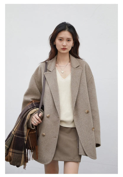 Women’s Luxury Wool-Blend Long Coat