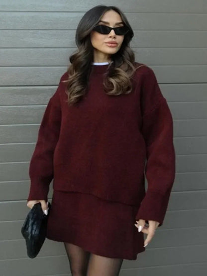 O-Neck Long Sleeve Outfit