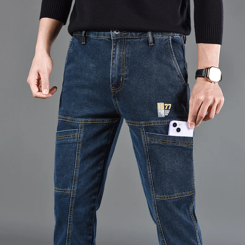 Street Flex Six-Pocket Print Jeans