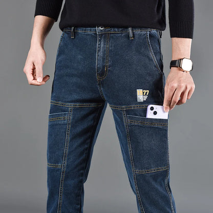 Street Flex Six-Pocket Print Jeans
