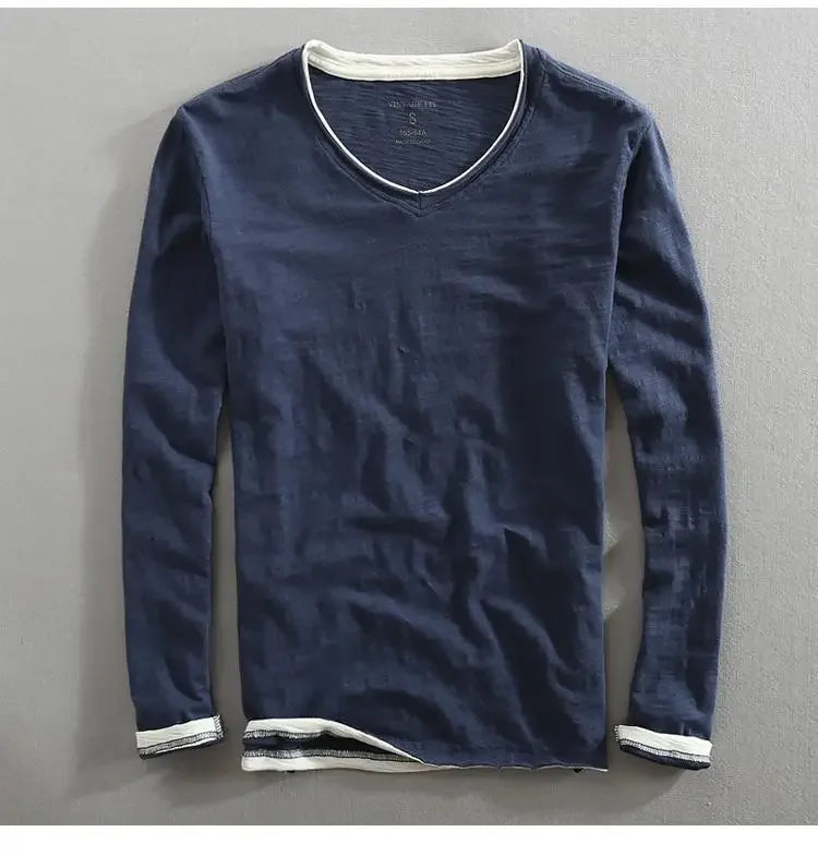 Raw Edge Vintage V Neck Tee