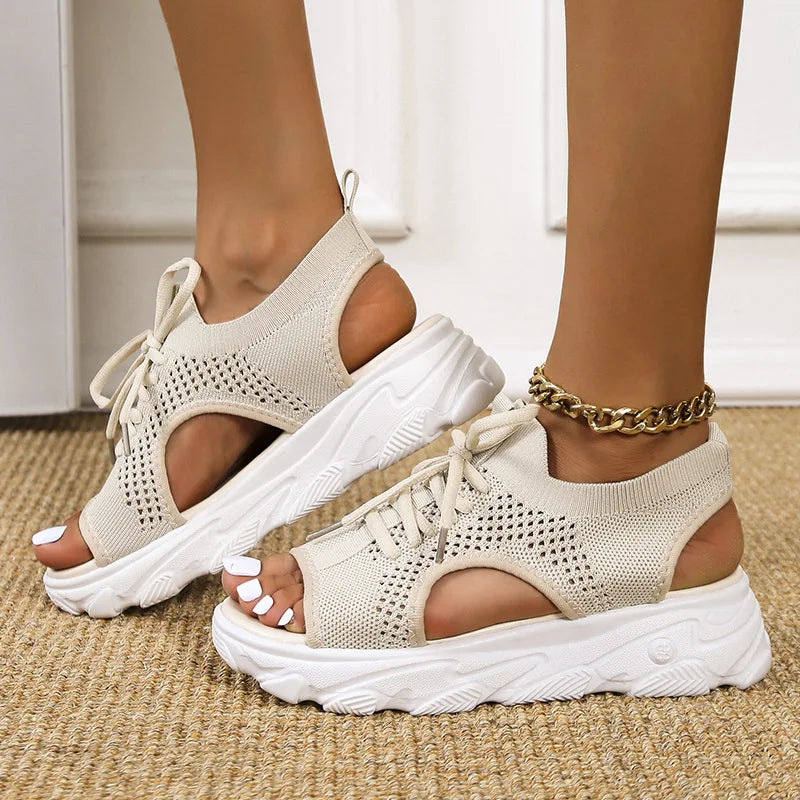 Breeze Lift Lace-Up Platform Sandals