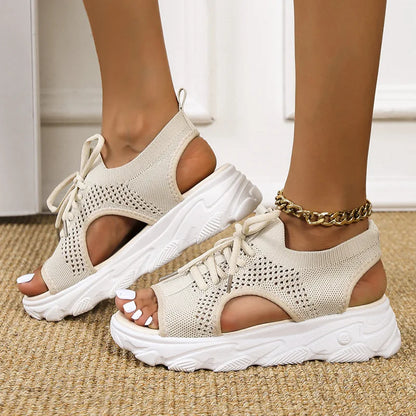 Breeze Lift Lace-Up Platform Sandals