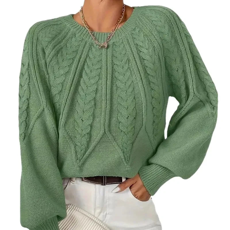 Women’s Neck Sweater — Chic Solid Knitwear