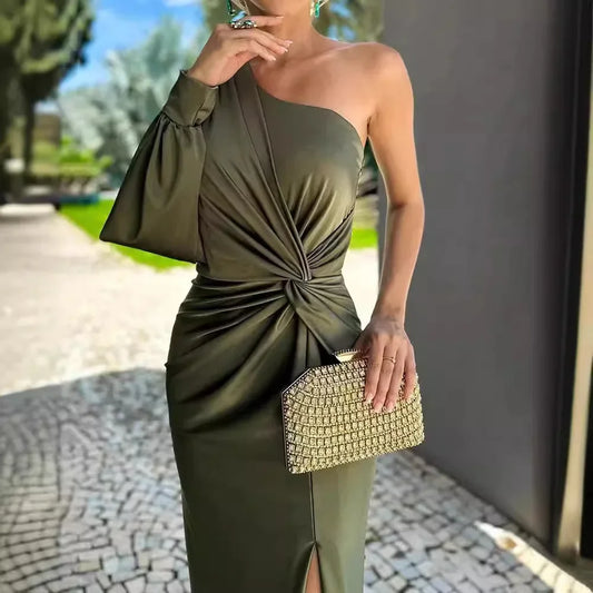 Elegant One-Shoulder Party Maxi