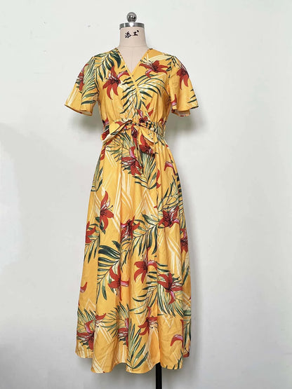 Curvy Chic V-Neck Belted Dress