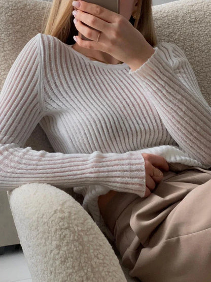 Luxe Sheer Striped Mesh Party Top