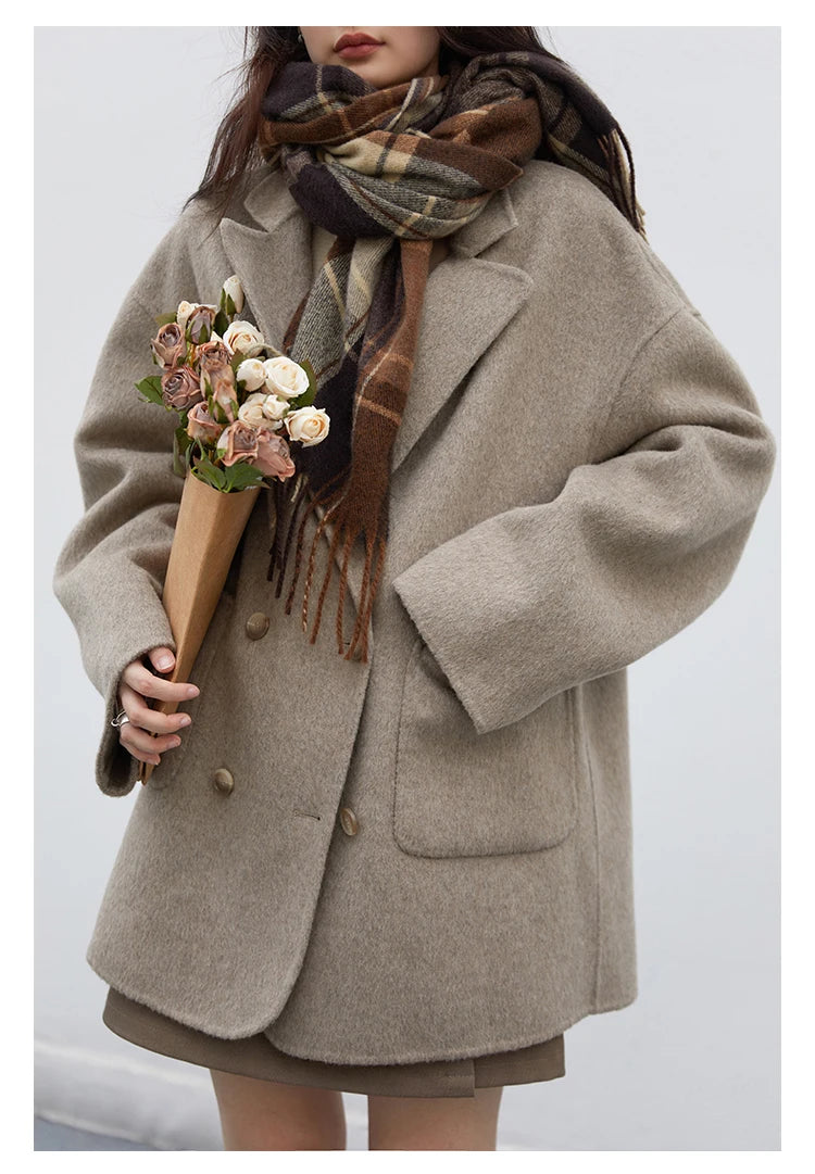 Women’s Luxury Wool-Blend Long Coat