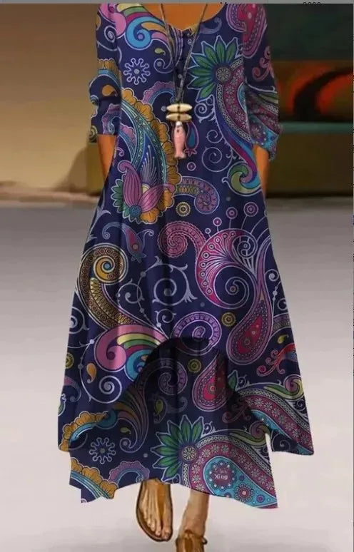 Autumn Breeze Retro Skater Dress