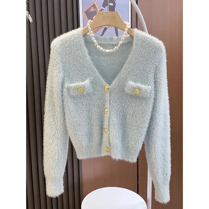 Elegant Muse V-Neck Knit Cardigan