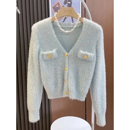 Elegant Muse V-Neck Knit Cardigan